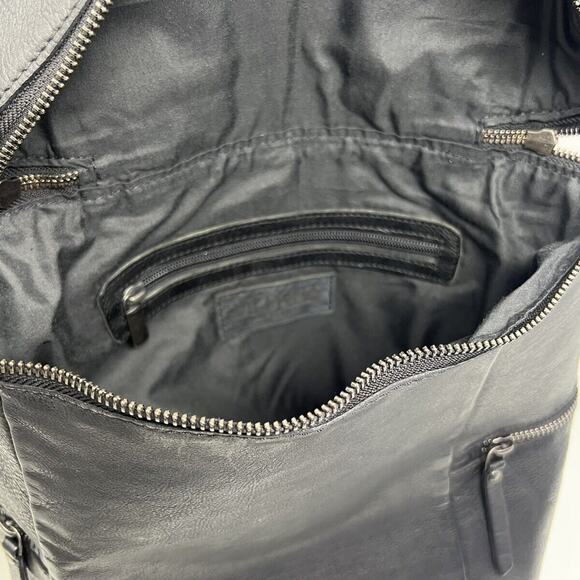 Vlenca Holland Leather Backpack Distressed Black 40770  display picture 1